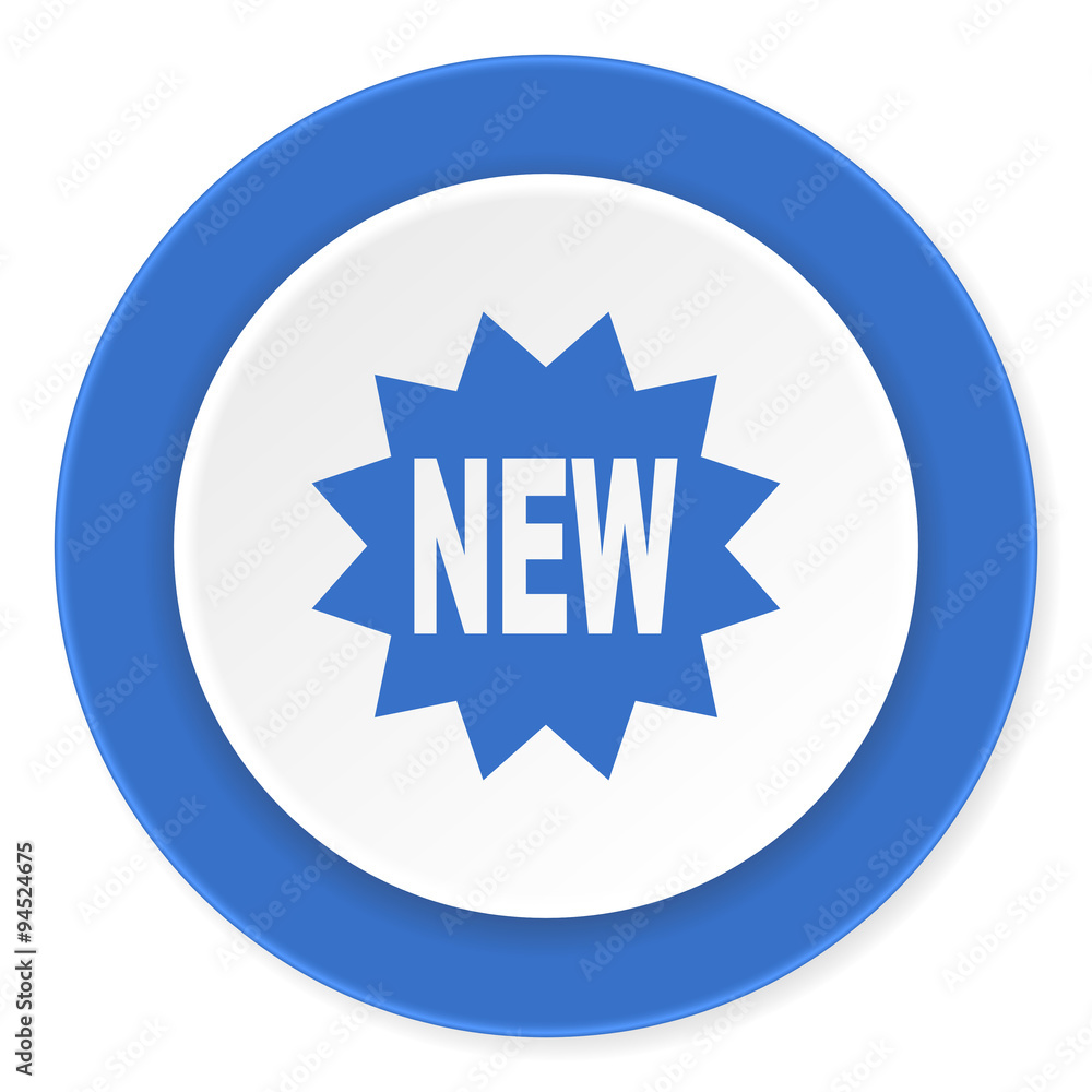 new blue circle 3d modern design flat icon on white background new blue circle 3d modern design flat icon on white background