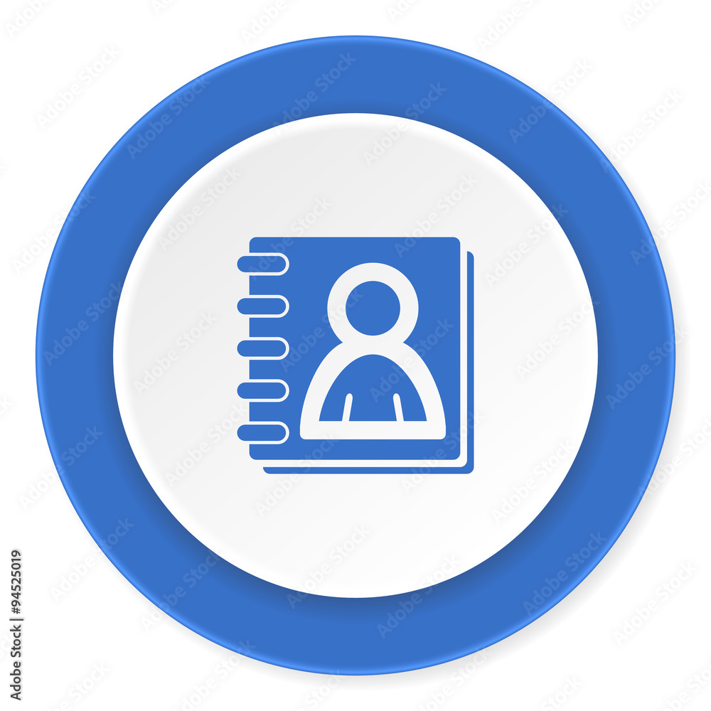 address book blue circle 3d modern design flat icon on white background address book blue circle 3d modern design flat icon on white background