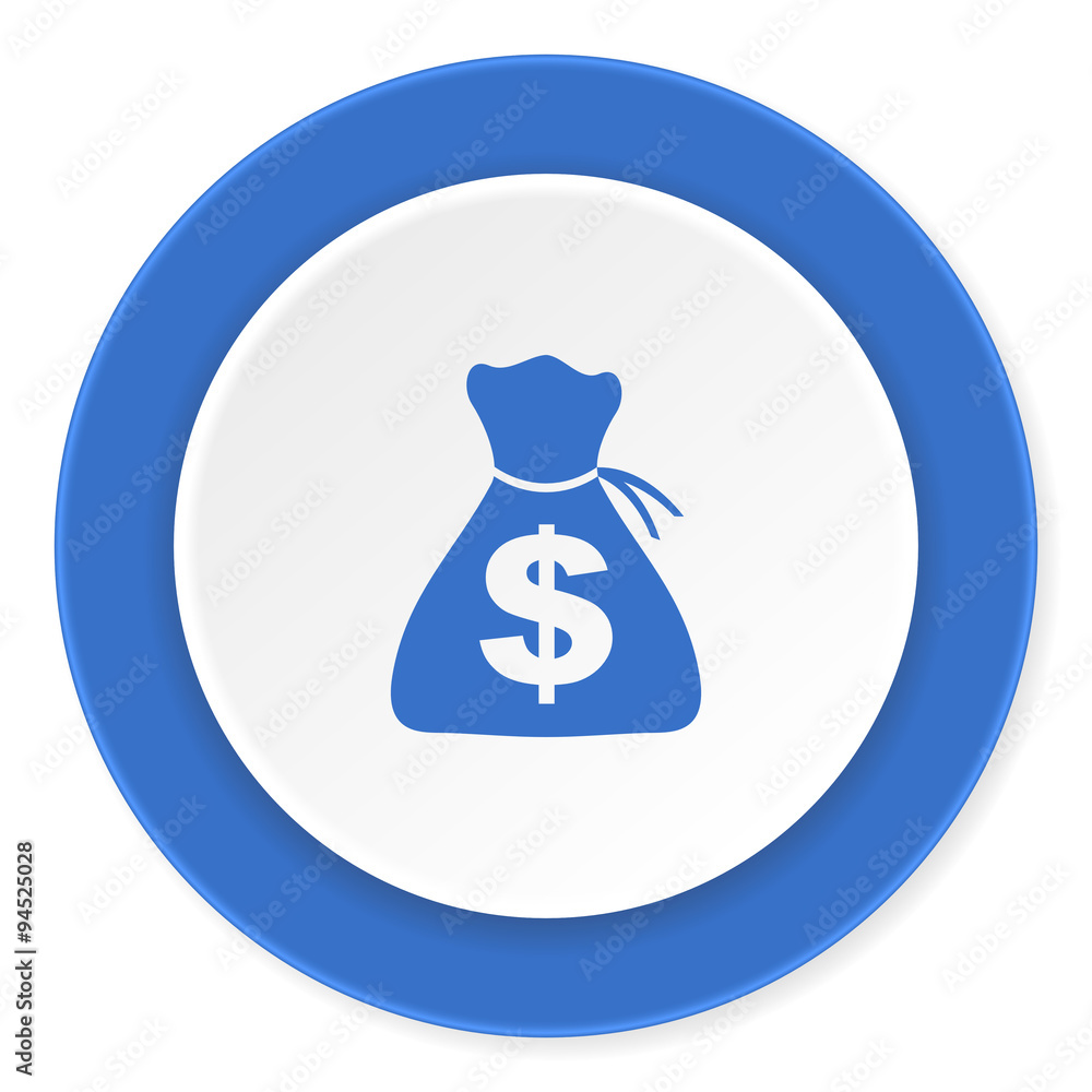 money blue circle 3d modern design flat icon on white background money blue circle 3d modern design flat icon on white background