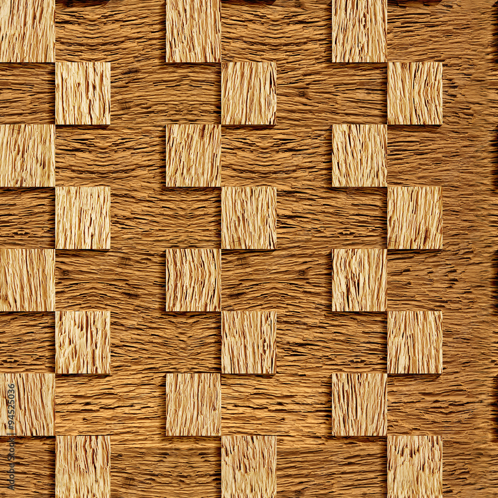 Obraz premium Decorative checkered wall - seamless background - textures nut - wood wall