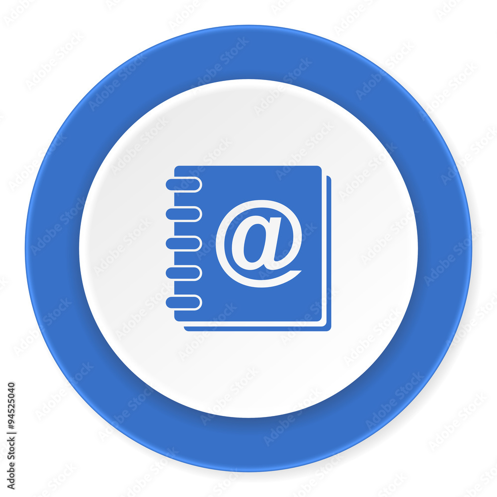 address book blue circle 3d modern design flat icon on white background address book blue circle 3d modern design flat icon on white background