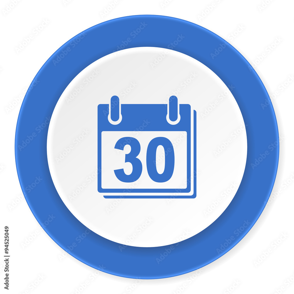 calendar blue circle 3d modern design flat icon on white background calendar blue circle 3d modern design flat icon on white background