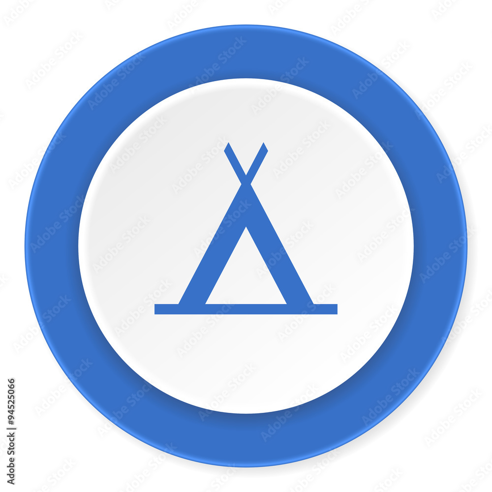 camp blue circle 3d modern design flat icon on white background camp blue circle 3d modern design flat icon on white background