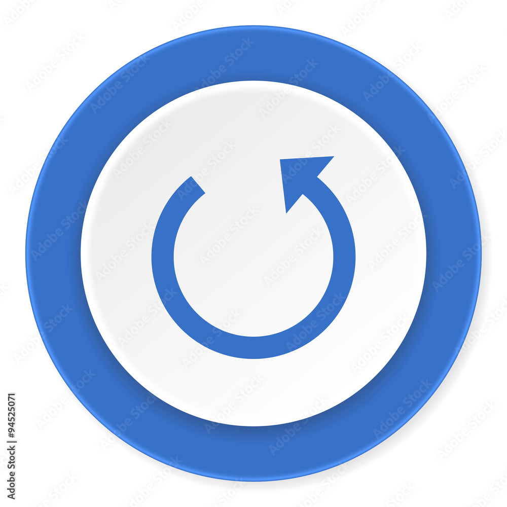 rotate blue circle 3d modern design flat icon on white background rotate blue circle 3d modern design flat icon on white background