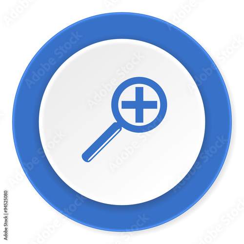 lens blue circle 3d modern design flat icon on white background