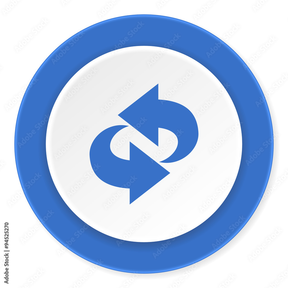rotation blue circle 3d modern design flat icon on white background rotation blue circle 3d modern design flat icon on white background