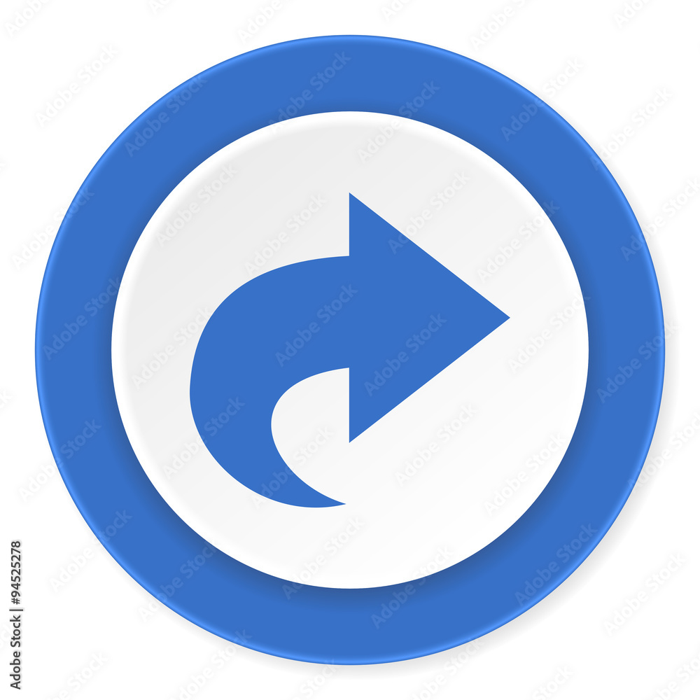next blue circle 3d modern design flat icon on white background next blue circle 3d modern design flat icon on white background