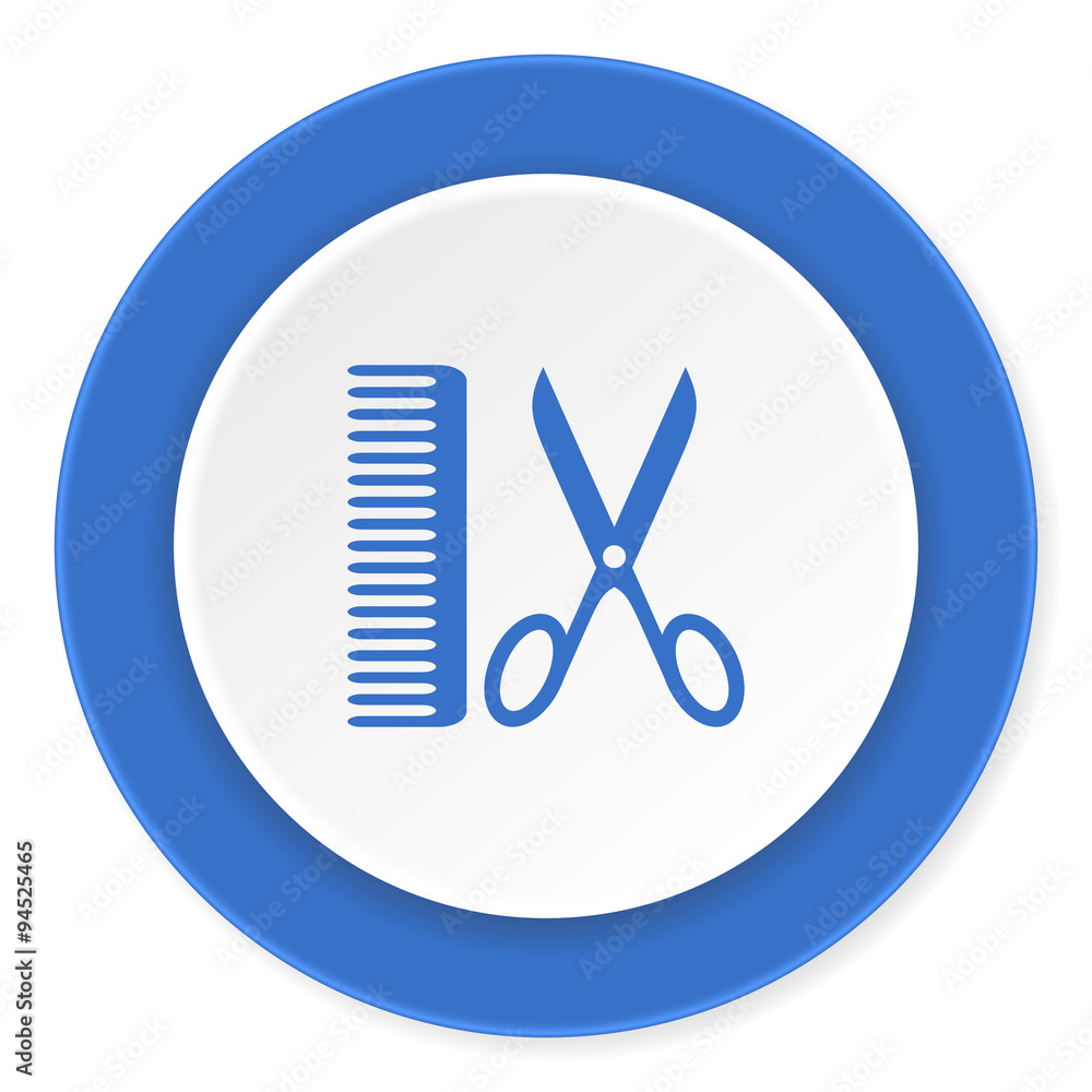 barber blue circle 3d modern design flat icon on white background barber blue circle 3d modern design flat icon on white background