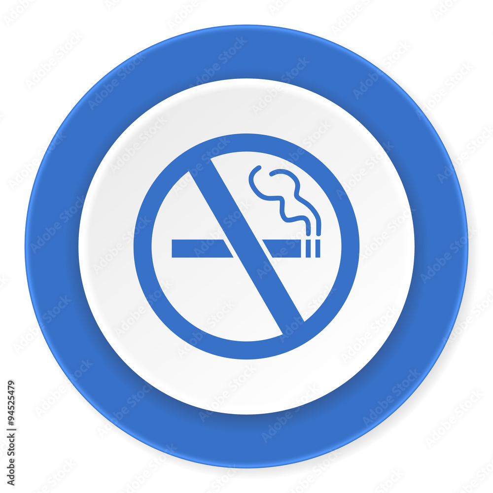 no smoking blue circle 3d modern design flat icon on white background no smoking blue circle 3d modern design flat icon on white background