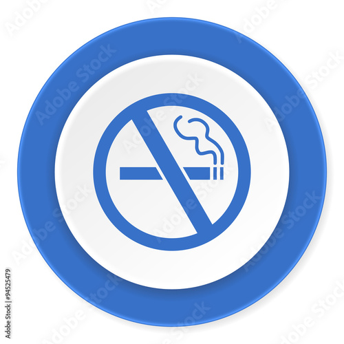 Free Download no smoking blue circle 3d modern design flat icon on white background - GFXLoad