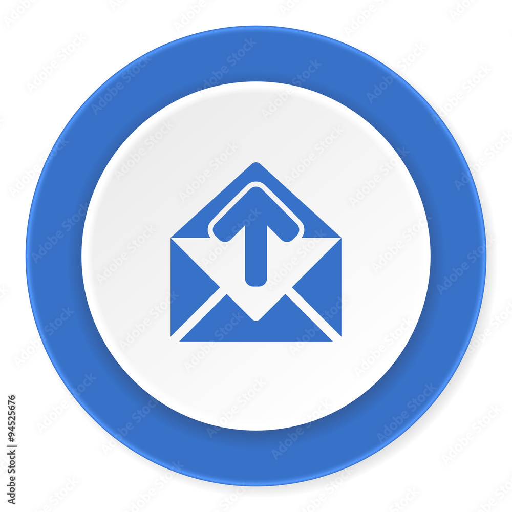 email blue circle 3d modern design flat icon on white background email blue circle 3d modern design flat icon on white background