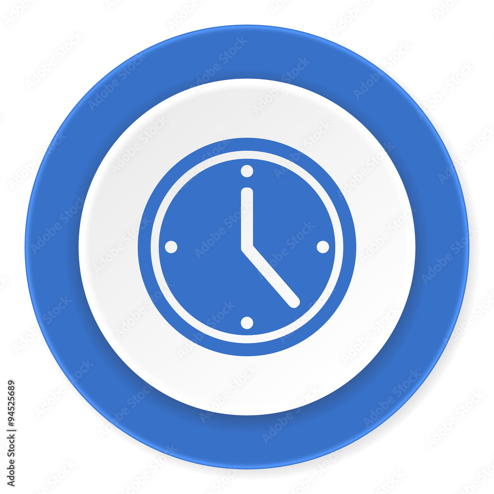 time blue circle 3d modern design flat icon on white background time blue circle 3d modern design flat icon on white background
