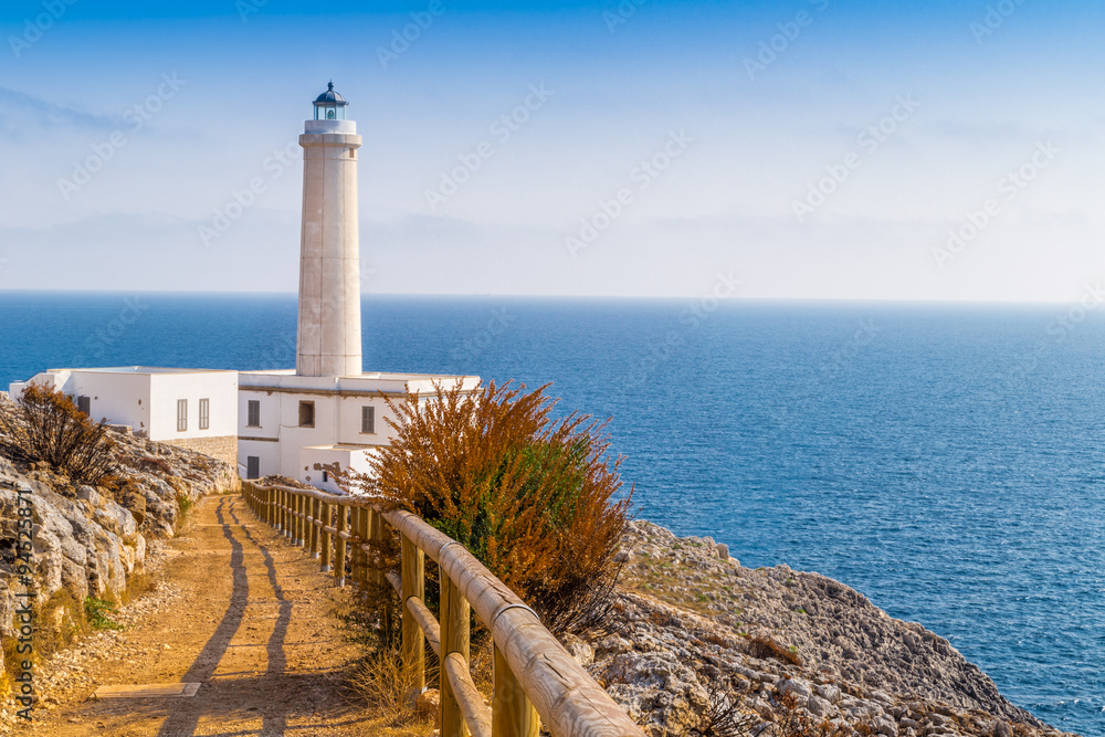 Obraz premium The lighthouse of Cape of Otranto in Italy