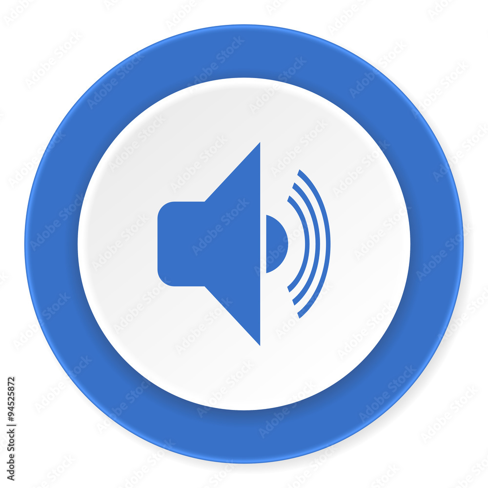 volume blue circle 3d modern design flat icon on white background volume blue circle 3d modern design flat icon on white background