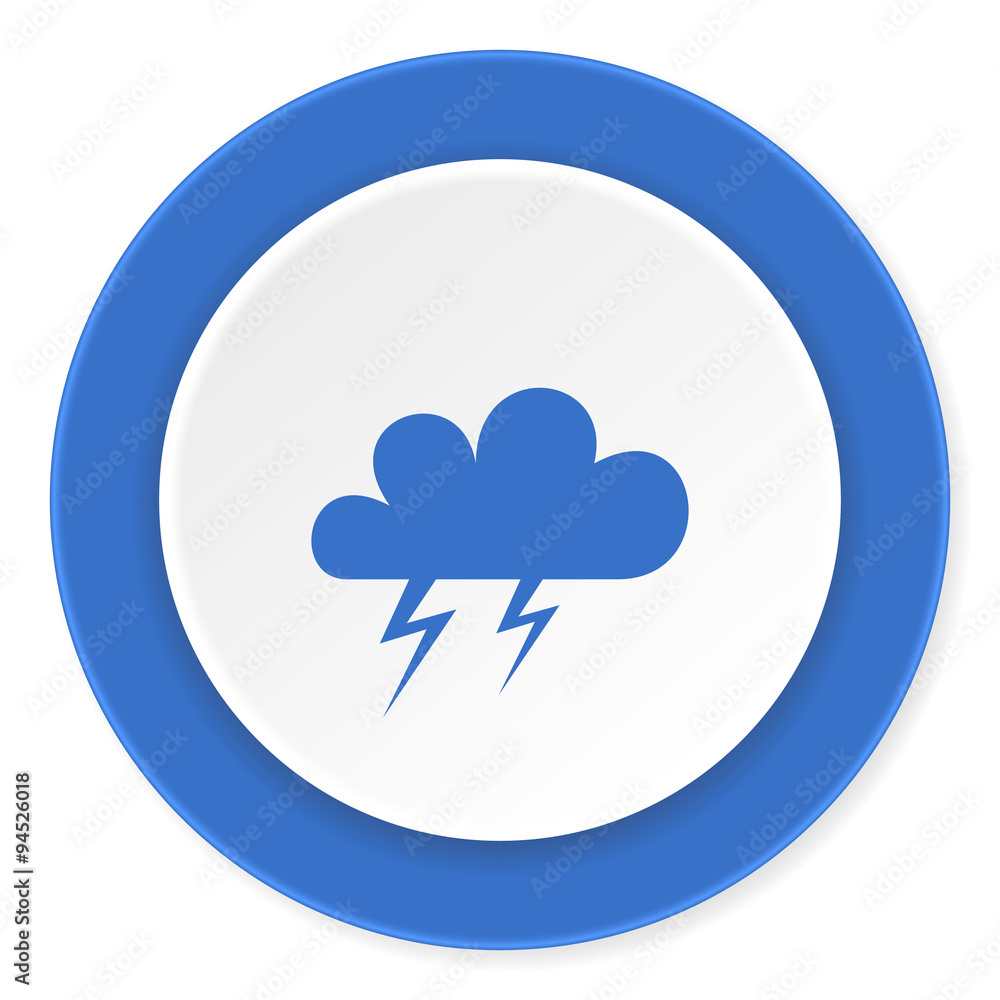 storm blue circle 3d modern design flat icon on white background storm blue circle 3d modern design flat icon on white background