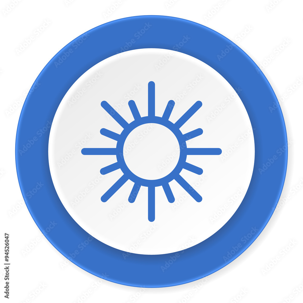 sun blue circle 3d modern design flat icon on white background sun blue circle 3d modern design flat icon on white background