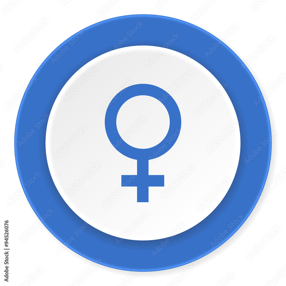 female blue circle 3d modern design flat icon on white background female blue circle 3d modern design flat icon on white background
