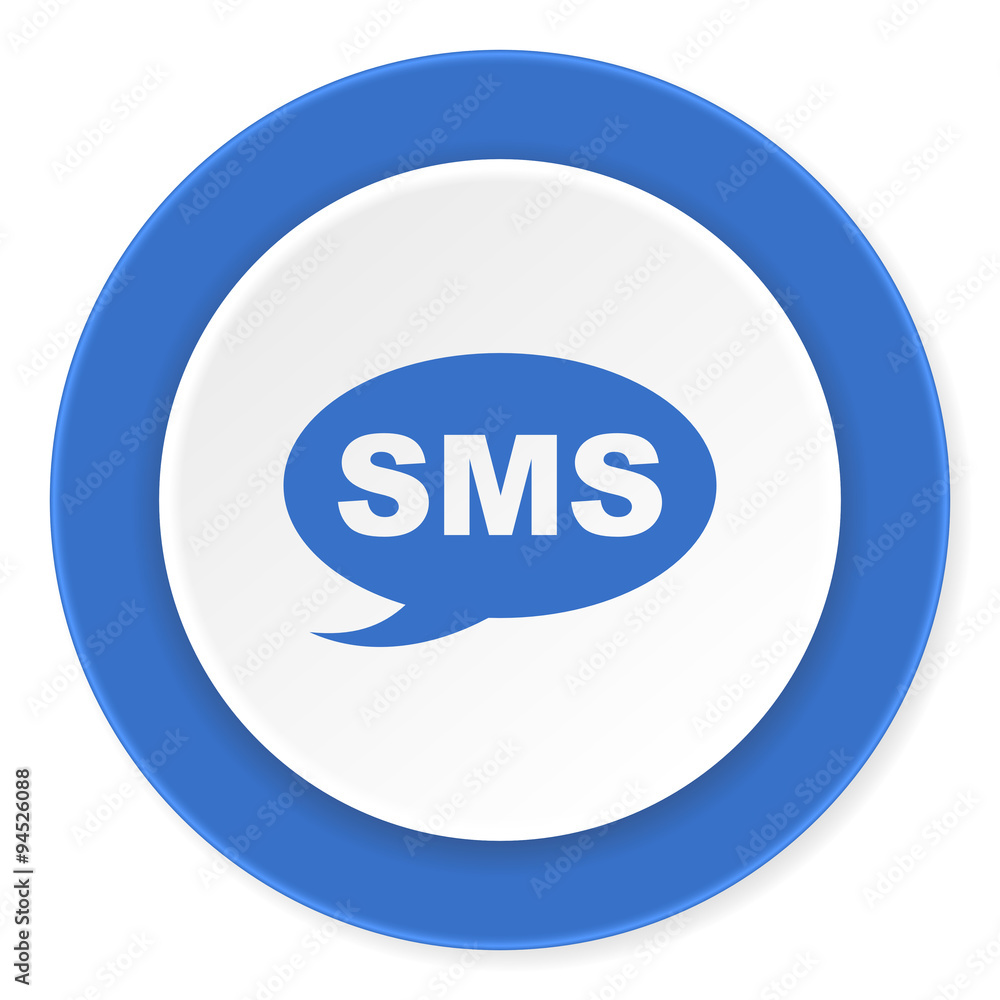 sms blue circle 3d modern design flat icon on white background sms blue circle 3d modern design flat icon on white background