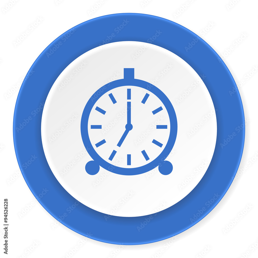 alarm blue circle 3d modern design flat icon on white background alarm blue circle 3d modern design flat icon on white background