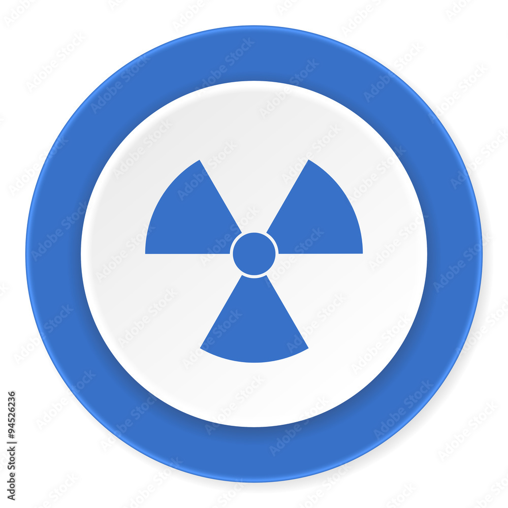 radiation blue circle 3d modern design flat icon on white background radiation blue circle 3d modern design flat icon on white background