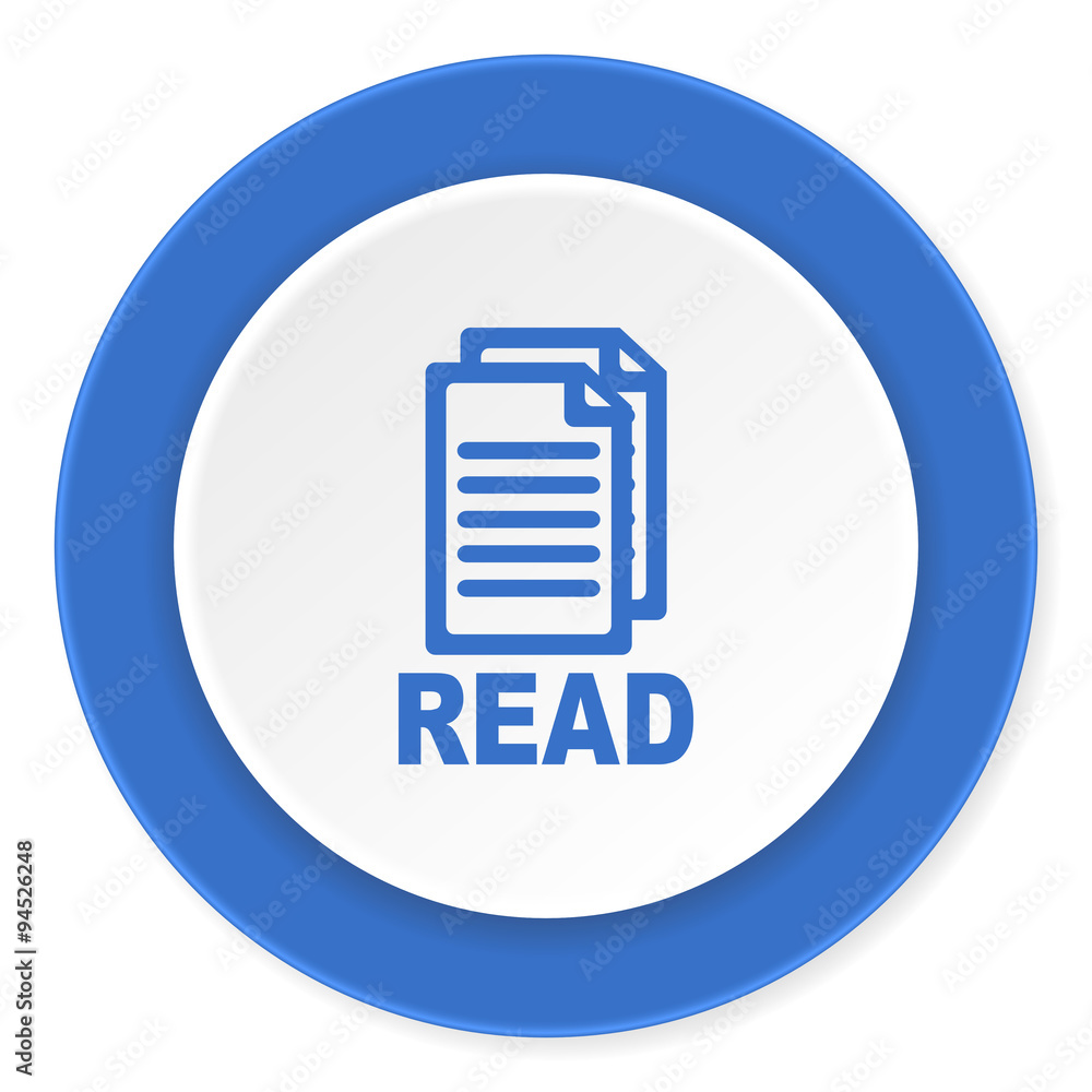 read blue circle 3d modern design flat icon on white background read blue circle 3d modern design flat icon on white background