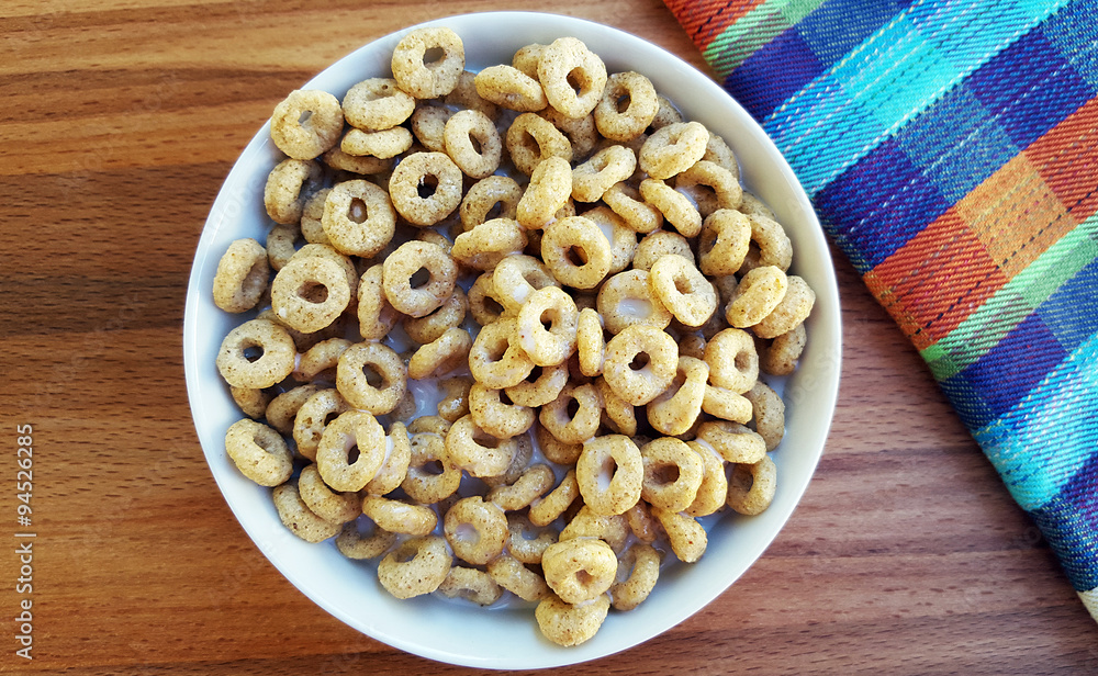 Cereal rings in bowl Cereal rings in bowl