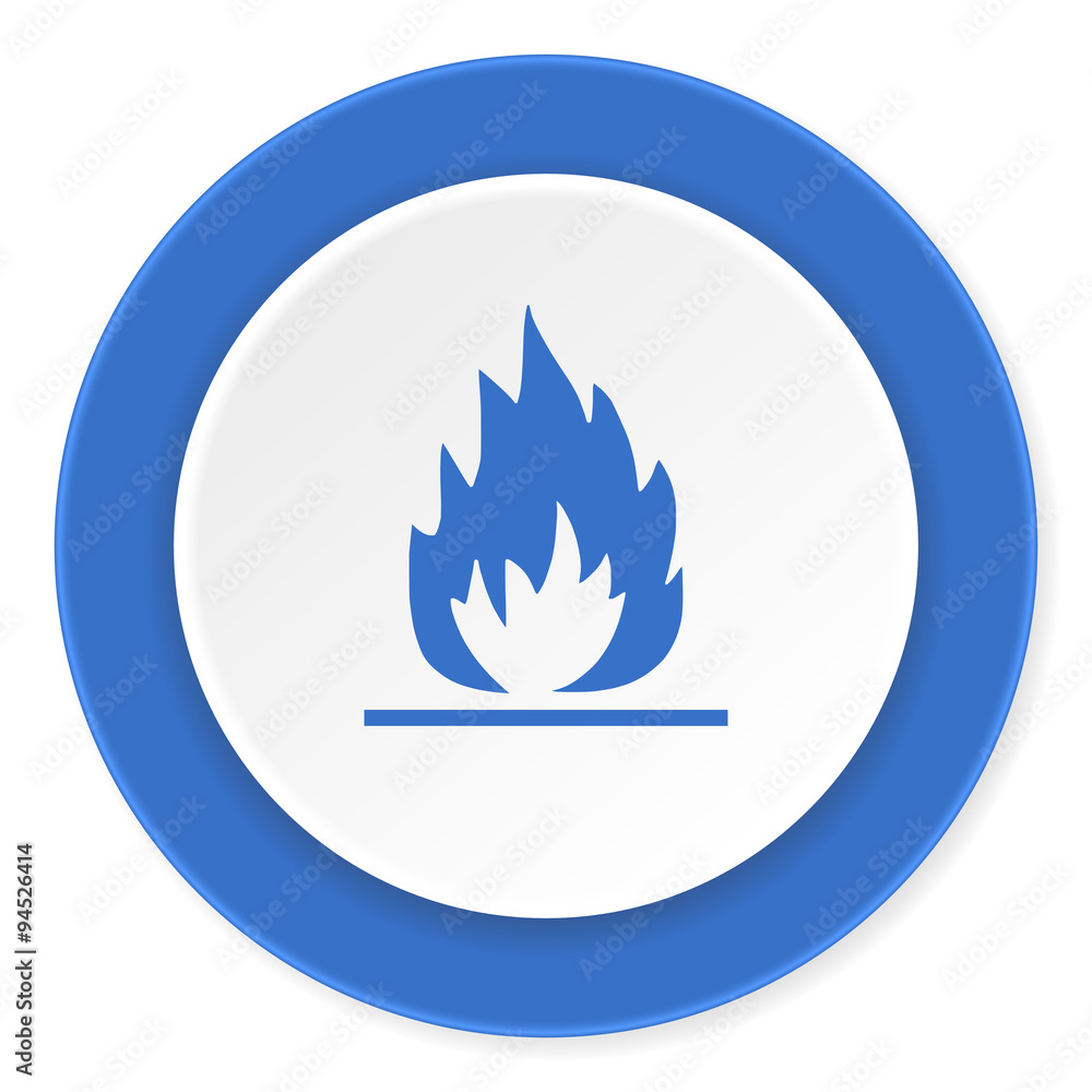 flame blue circle 3d modern design flat icon on white background flame blue circle 3d modern design flat icon on white background