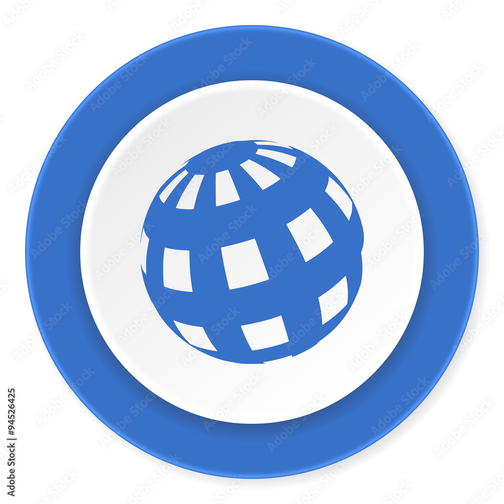 earth blue circle 3d modern design flat icon on white background earth blue circle 3d modern design flat icon on white background