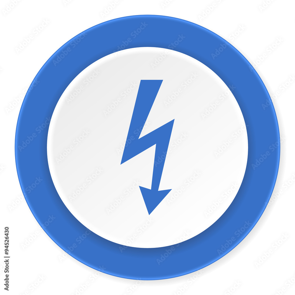 bolt blue circle 3d modern design flat icon on white background bolt blue circle 3d modern design flat icon on white background