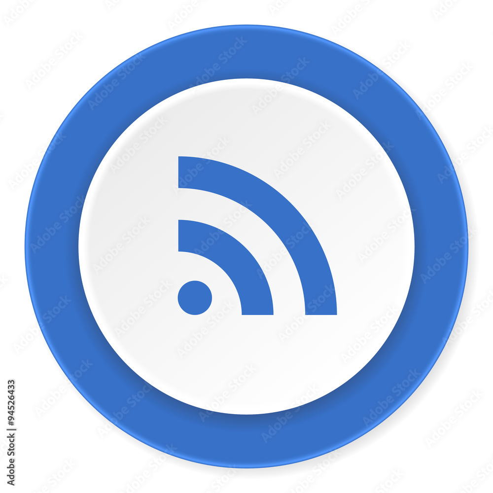 rss blue circle 3d modern design flat icon on white background rss blue circle 3d modern design flat icon on white background