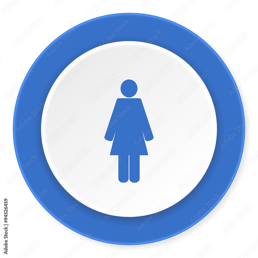female blue circle 3d modern design flat icon on white background female blue circle 3d modern design flat icon on white background