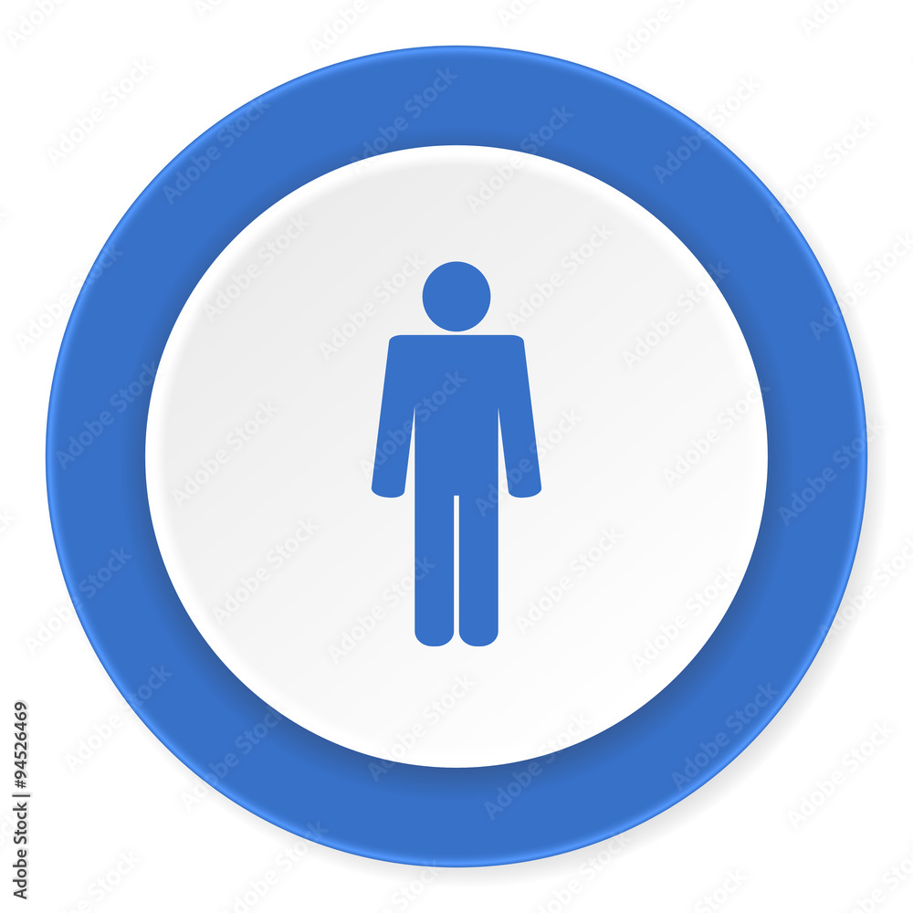 male blue circle 3d modern design flat icon on white background male blue circle 3d modern design flat icon on white background