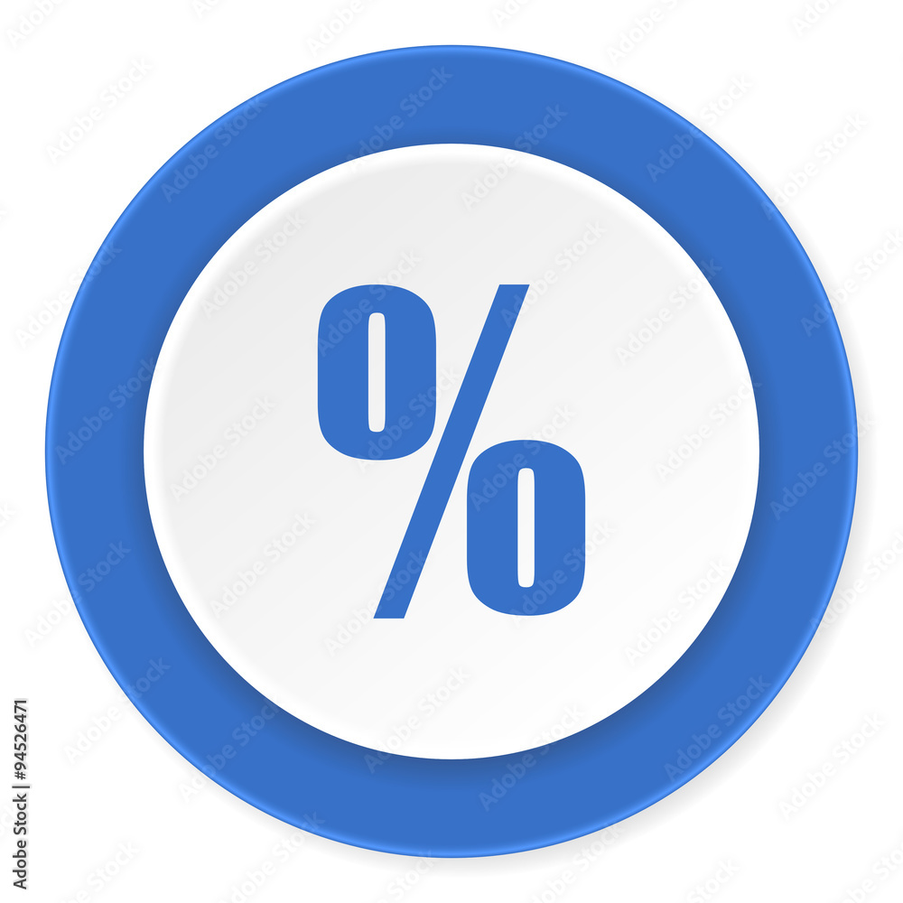 percent blue circle 3d modern design flat icon on white background percent blue circle 3d modern design flat icon on white background