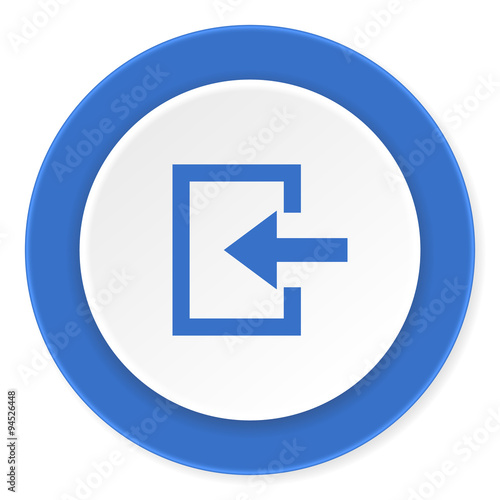 Free Download enter blue circle 3d modern design flat icon on white background - GFXLoad
