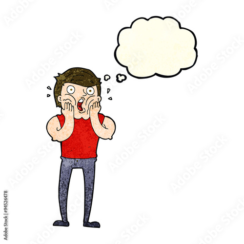 cartoon gasping man with thought bubble
