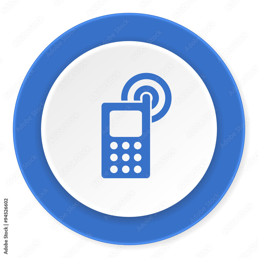 phone blue circle 3d modern design flat icon on white background phone blue circle 3d modern design flat icon on white background