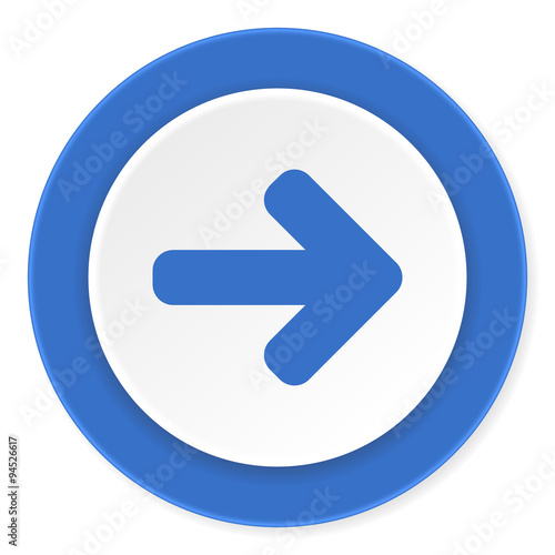 Free Download right arrow blue circle 3d modern design flat icon on white background - GFXLoad