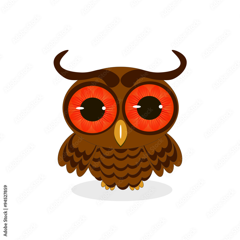Naklejka premium isolated owl vector illustration