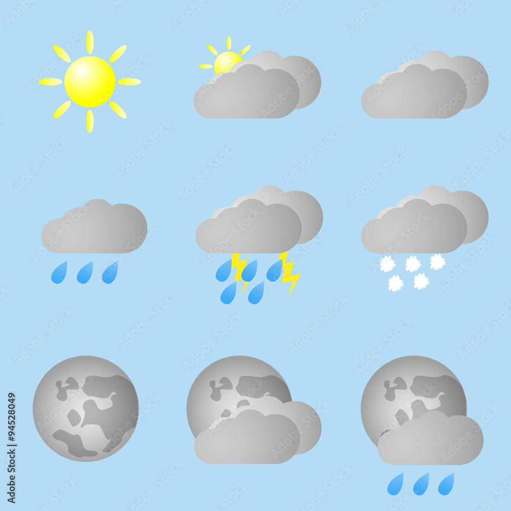 Set for Weather Forecast Icons Set for Weather Forecast Icons