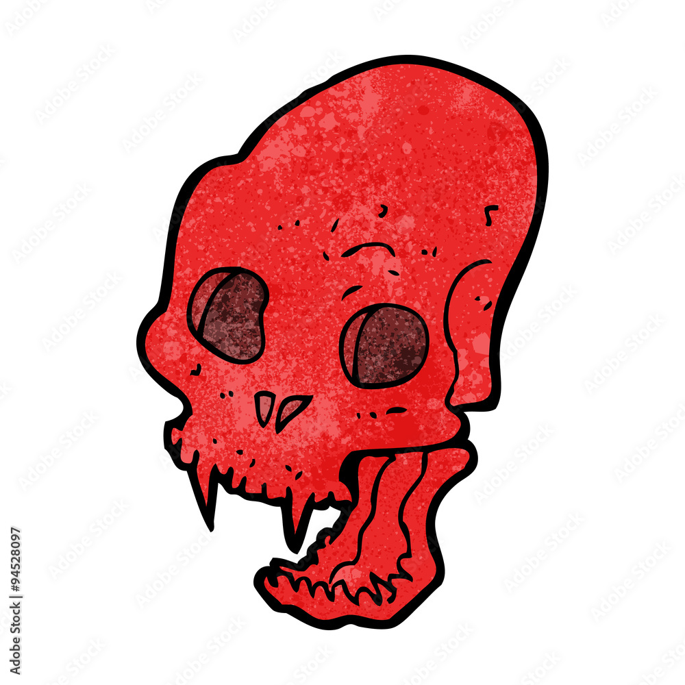cartoon spooky vampire skull