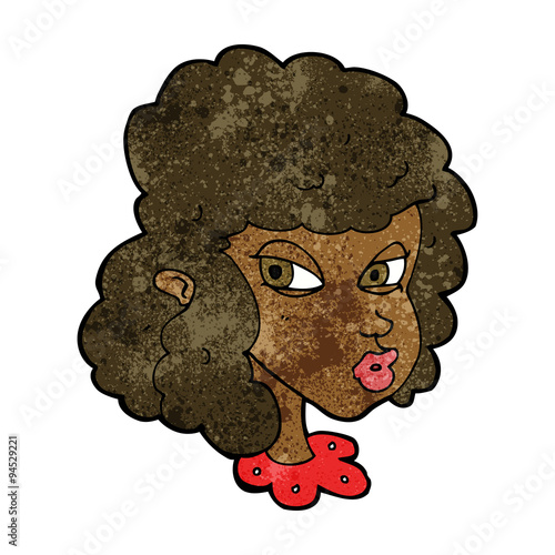 cartoon suspicious woman
