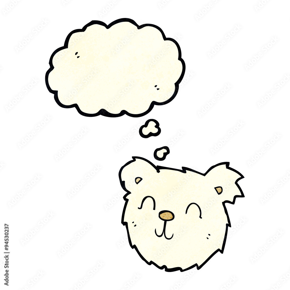 cartoon happy polar bear face with thought bubble cartoon happy polar bear face with thought bubble