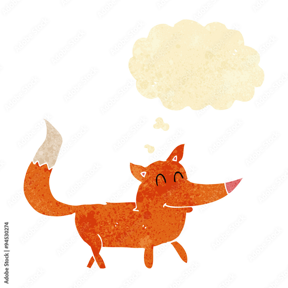 cartoon little fox with thought bubble cartoon little fox with thought bubble