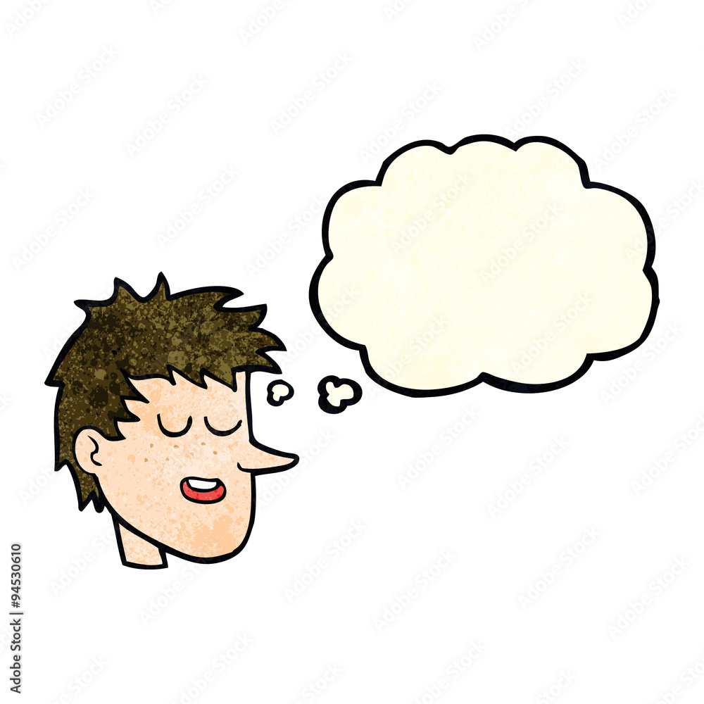 cartoon happy boy face with thought bubble cartoon happy boy face with thought bubble