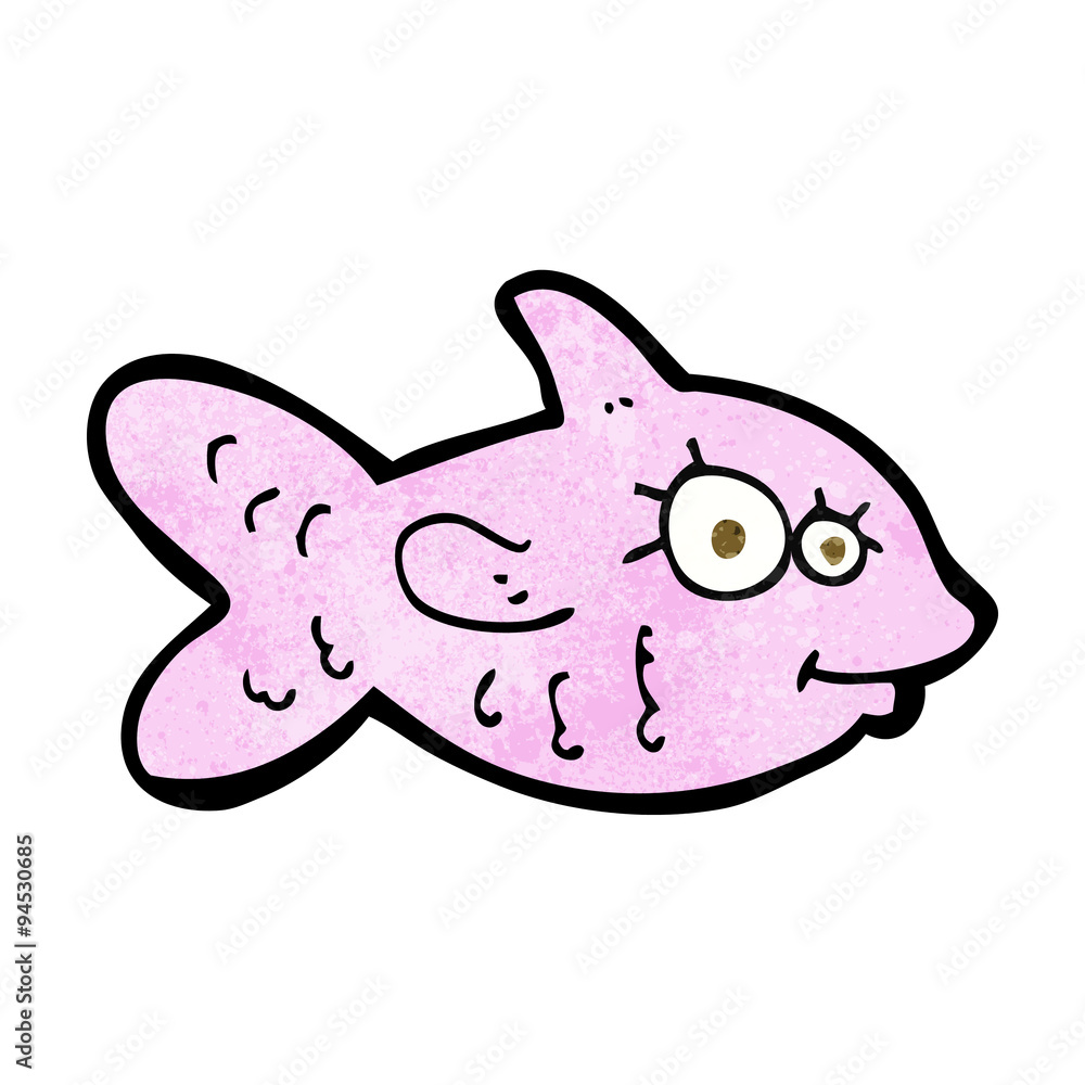 cartoon happy fish