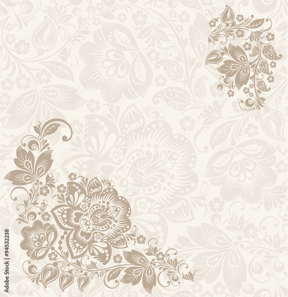 floral design element with swirls for spring