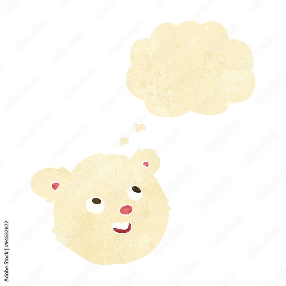 cartoon polar bear face with thought bubble cartoon polar bear face with thought bubble