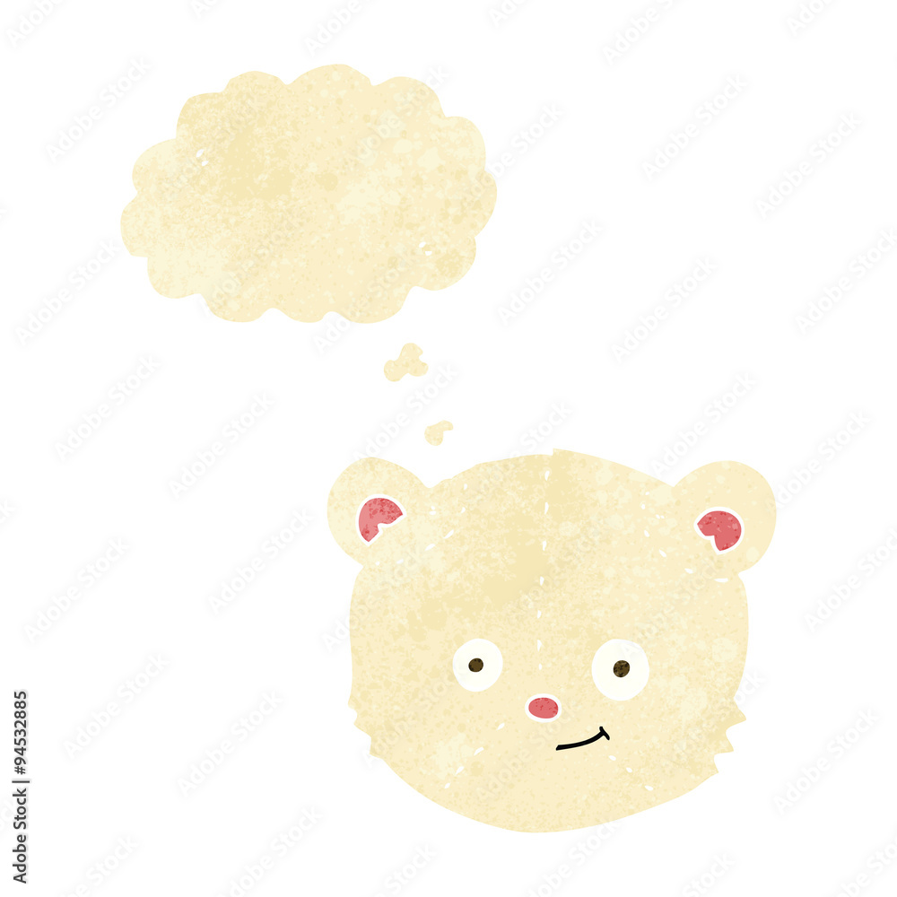 cartoon polar bear head with thought bubble cartoon polar bear head with thought bubble