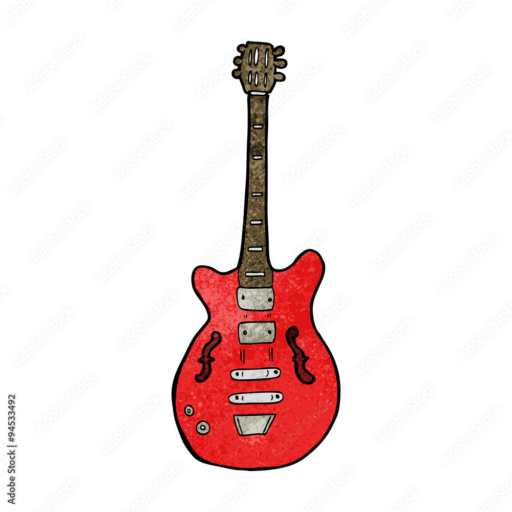 Naklejka premium cartoon electric guitar