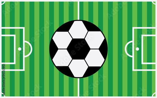 Soccer green and ball.Vector